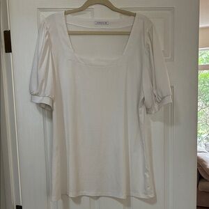 Cream Square Neck Blouse